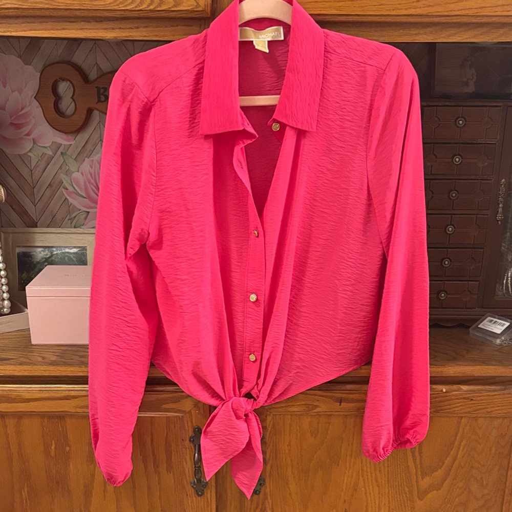 Michael Kors Fuchsia Button-Down Shirt